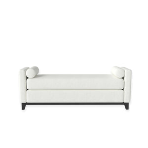 English Elm 66.34 Inch Sherpa Fleece Bench with Fluted Wood Legs Bolster Pillows Mid-century Lounge Beige+Black W1658P445919