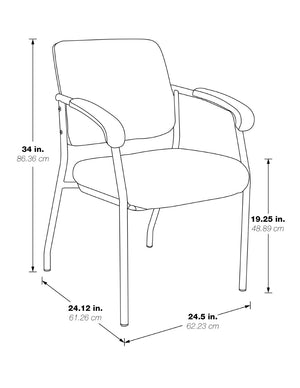 OSP Home Furnishings Padded Visitor Chair with Lumbar Support and Pu Armrests for Modern Office Reception 83710B-R107