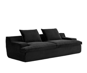 English Elm Nimbus Oversized Full Foam 4-Seater Sofa — 90" Wide Corduroy Comfort, No Assembly, Wide Arms, Ergonomic Black B2735P271455