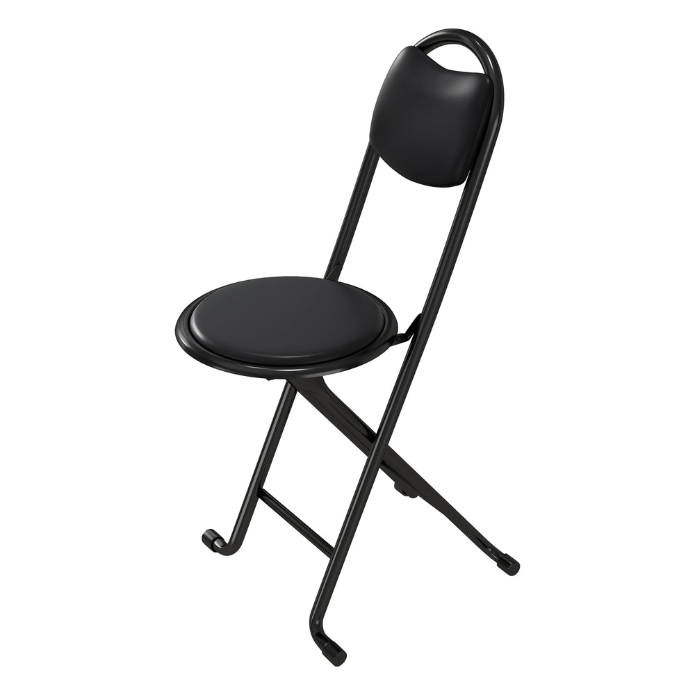 English Elm 2pcs Folding Stool with Back, Cushioned Portable Padded Chairs for Indoor Outdoor Café Kitchen Events Seating W2580P314330