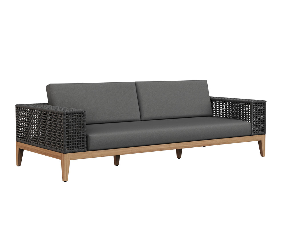 Sunpan Salerno Sofa - Sophisticated Outdoor Armchair with Durable Teak Wood and Weather-Resistant Frame Gracebay Grey
