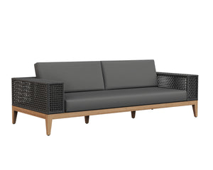 Sunpan Salerno Sofa - Sophisticated Outdoor Armchair with Durable Teak Wood and Weather-Resistant Frame Gracebay Grey
