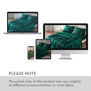 English Elm Satin Luxury Sheet Set Full - Silky Soft, Deep Pocket, Hotel-Quality Finish For Ultimate Comfort B035P294194-GIGA