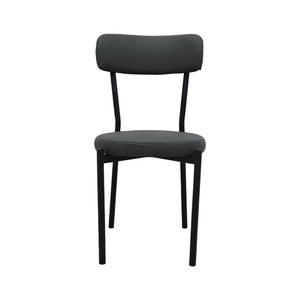 English Elm Dining Chair Set of 4 Upholstered Pu Leather Curved Back with Steel Legs W3752P466698