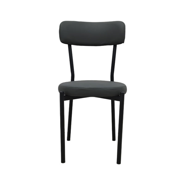 English Elm Dining Chair Set of 4 Upholstered Pu Leather Curved Back with Steel Legs W3752P466698