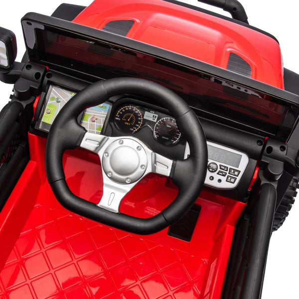 English Elm 24v Kids Electric Ride on Car with Parental Remote Dual Motors and Four Wheel Suspension Red W1578P208319