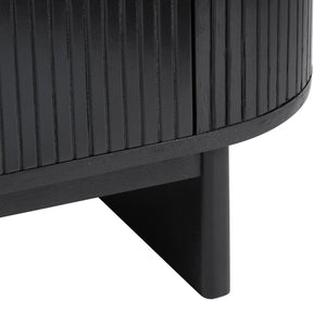 Crestview Collection Transitional 2-door Wood Cabinet With Stylish Black Finish, Oversized Pulls & Ample Storage Space Black Solid Wood Cvfdr1172