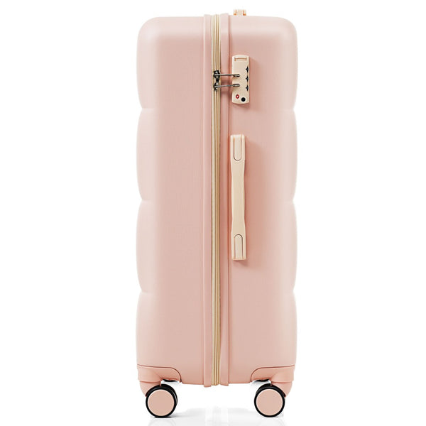 English Elm Luggage Set of 3 Abs Hard Shell Suitcases with Spinner Wheels and Built in Cup Holder Pink N726P296016P