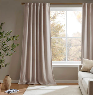 English Elm 2-pk 52x108 Inch Total Blackout Curtain Panels Noise Reducing Bedroom Theater Linen B035P496614