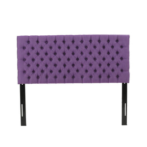 English Elm Christopher Knight Home® - Tufted Upholstered Queen Size Headboard with Button Detail, Adjustable Height, Velvet Finish, Modern Appeal Light Purple 55444.00LPUR
