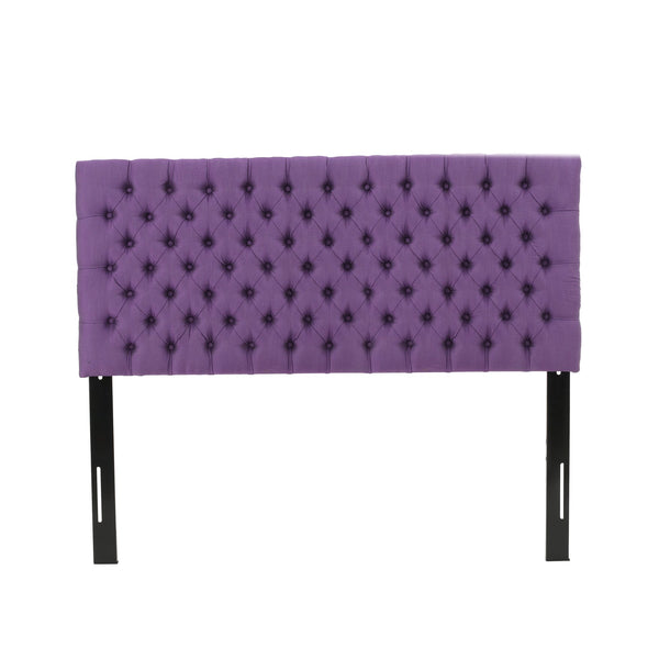 English Elm Christopher Knight Home® - Tufted Upholstered Queen Size Headboard with Button Detail, Adjustable Height, Velvet Finish, Modern Appeal Light Purple 55444.00LPUR