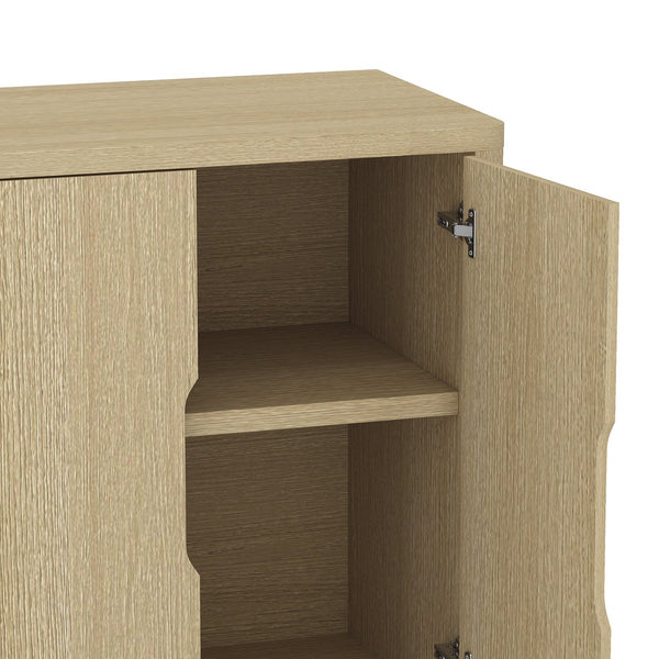 English Elm Rivington 60" Sideboard with 4 Soft-Close Doors, Adjustable Shelves, Media Management, TV Stand Oak B365P397669