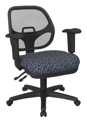OSP Home Furnishings Ergonomic Mesh Task Chair with Lumbar Support and Pneumatic Lift for Modern Offices Indigo 29024-K113