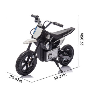 English Elm 24v Kids Electric Motocross Motorcycle 200w Hub Motor Suspension Led Bluetooth Audio Black W1578P225053