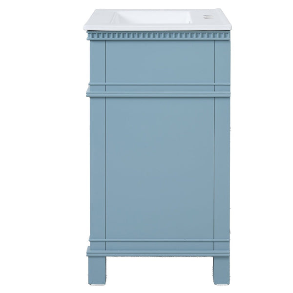 English Elm 24'' Carved Farmhouse Bathroom Vanity with Ceramic Sink Soft Close Storage Cabinet Indigo Blue N710P446530M