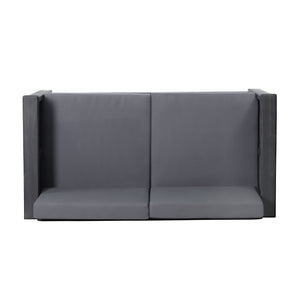 English Elm Christopher Knight Home® - Acacia Outdoor Loveseat and Chat Set with Water-Resistant Cushions, Shutter Slat Design, Dark Gray 70692.00DGRY-2_70844.00DGRY