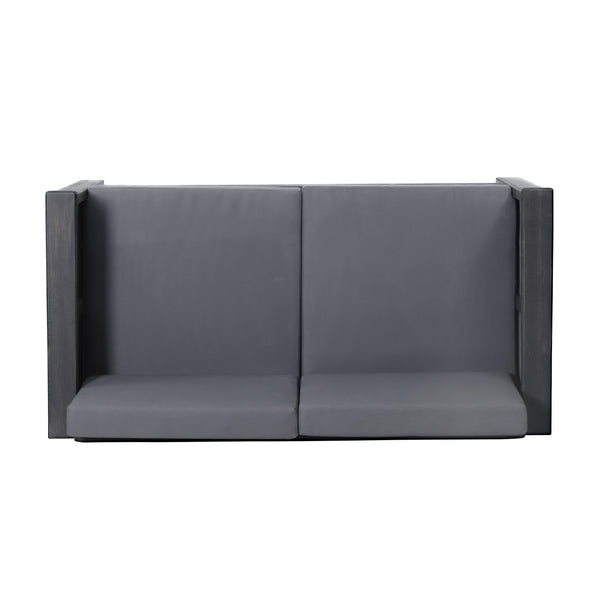 English Elm Christopher Knight Home® - Acacia Outdoor Loveseat & Coffee Table Set with Water-Resistant Cushions, Slat Paneling, Dark Gray 70844.00DGRY