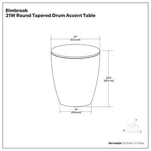 English Elm Elmbrook Solid Mango Wood Drum Side Table Whitewash Finish Vertical Panel Detail B136P419860