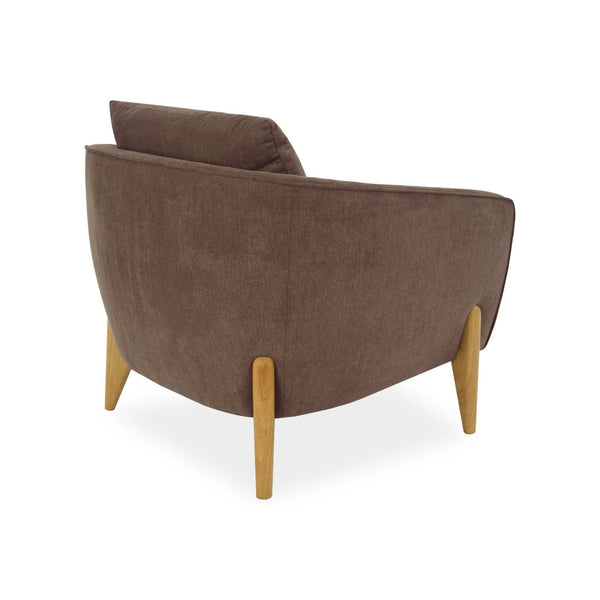 English Elm Accent Armchair Upholstered Low Profile Reading Chair with Lumbar Pillow Modern Living Room Seat Brown W2308P462647