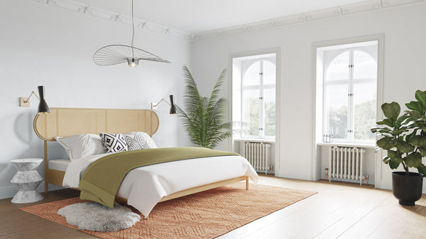 Sunpan Union End Table - Unique Cylindrical Concrete Design for Stylish Indoor and Outdoor Spaces Marble Look / White