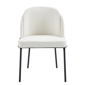 English Elm Two chairs and a table set White MDF+Metal Ergonomic Curved Back Breathable Fabric Wide Rock Tea Table W370S00068