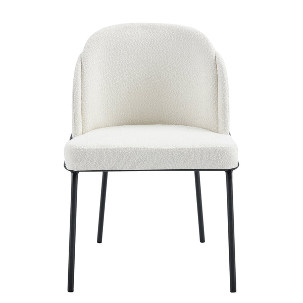 English Elm Two chairs and a table set White MDF+Metal Ergonomic Curved Back Breathable Fabric Wide Rock Tea Table W370S00068