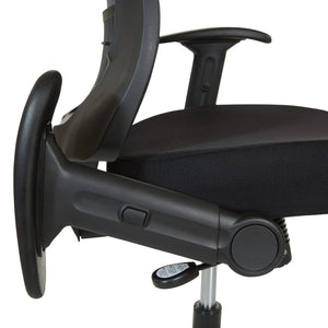 OSP Home Furnishings Dark Air Grid Mesh Back Manager Chair with Lumbar Support and Ergonomic Synchro Tilt Control 515-F37N1F2