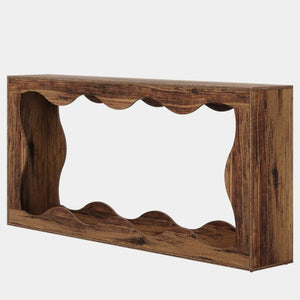 English Elm Wood Solid Fir Console Table Handcrafted Farmhouse Style for Entryway or Sofa Rustic Brown T3971P446942