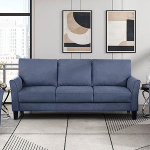English Elm Modern 3-Piece Contemporary Sofa Set - Stylish Blue Upholstered Loveseat & Chair For Cozy Living Spaces B011S01956