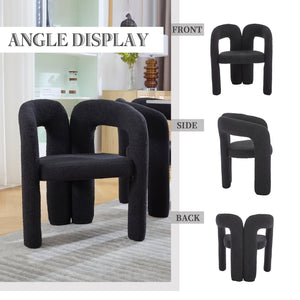 English Elm Contemporary Velvet Upholstered Barrel Accent Chair with Curved Support, Foam Seat, Steel Frame Finish Black W395P224763