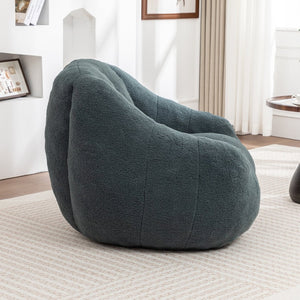 English Elm Bean Bag Chair Oversized Faux Fur Memory Foam Lounge Seat for Dorm or Living Room Green W2200P302140