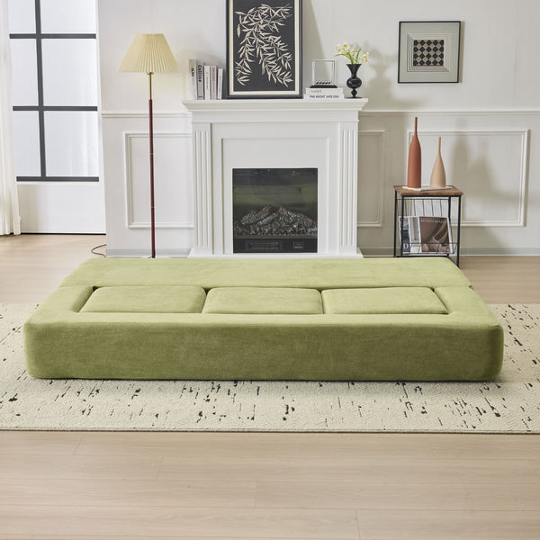 English Elm Ebern Convertible Sectional Sofa - Soft Chenille Floor Bed With Foam Comfort For Small Spaces W1829P280223