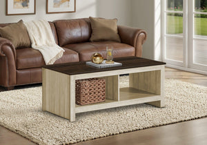 English Elm Coffee Table Rectangular Grey Laminate with Bottom Shelf for Transitional Living Rooms B2710P461752