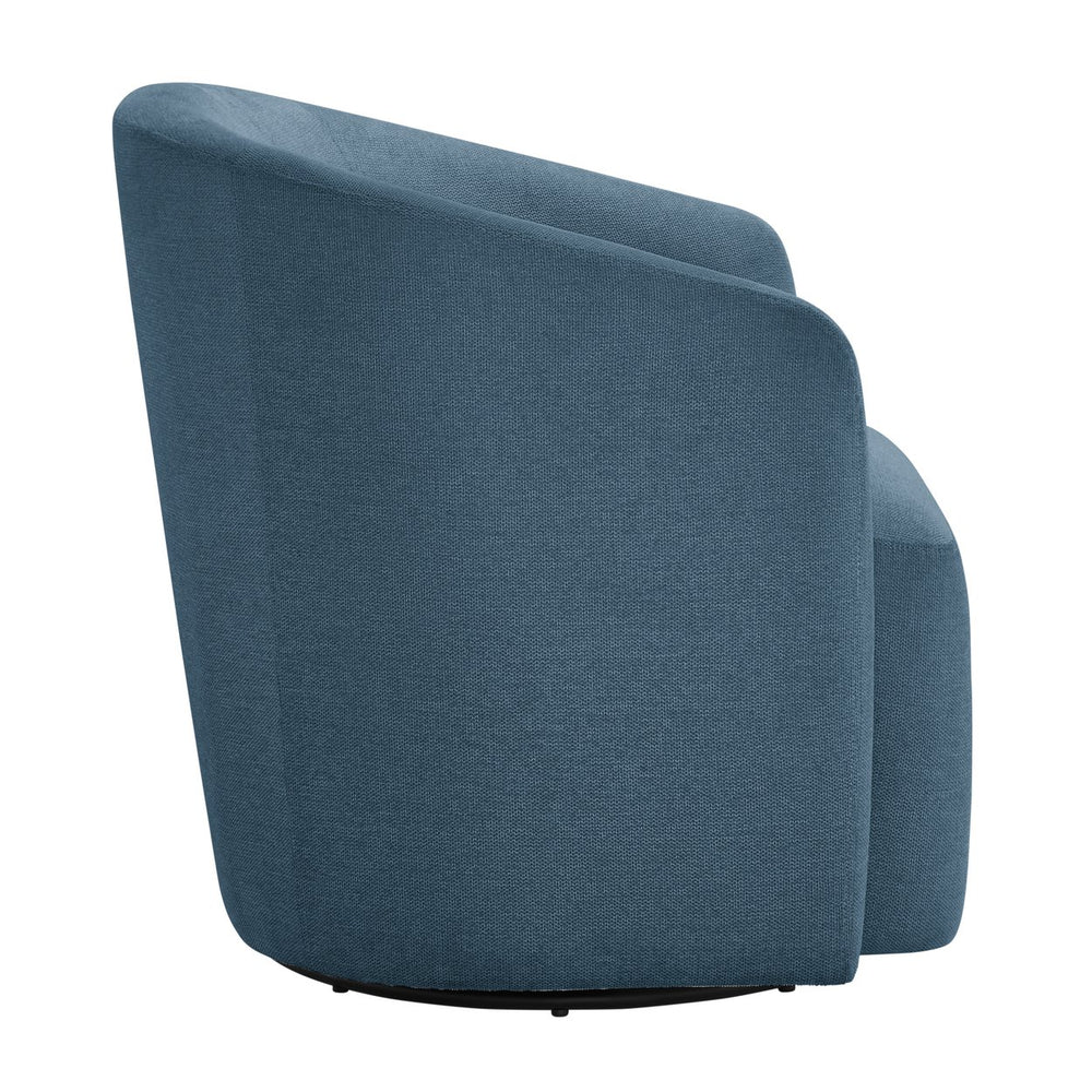 English Elm Ardena Durable Blue Swivel Barrel Chair – Commercial-Grade Fabric, Pocket Coil Seat, 360° Swivel Comfort B050P322593