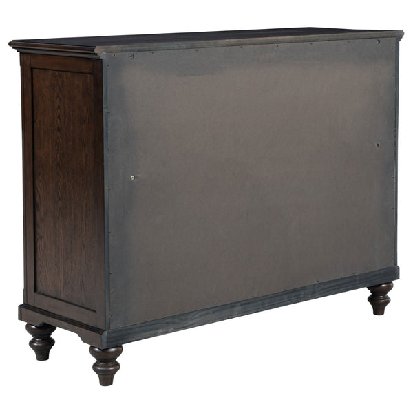 English Elm Berwick Eight Drawer Oak Veneer Dresser with Gunmetal Hardware for Classic Bedrooms B062P440098