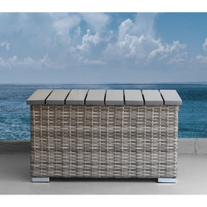 English Elm LSI 4-Person Outdoor Wicker Seating Set with Cushions, 7-Piece Fully Assembled Patio Lounge Group with Durable Aluminum Frame and Machine-Washable Covers Grey Mix B120S00063