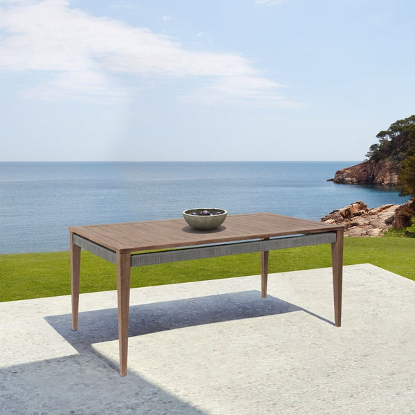 English Elm Orbit Solid Eucalyptus Rectangular Outdoor Dining Table for Patio Garden Use B2736P464825