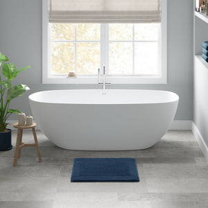 English Elm 1 Heavyweight Cotton Tufted Bath Rug Reversible Spa Grade Absorbent Floor Mat Navy B035P319557