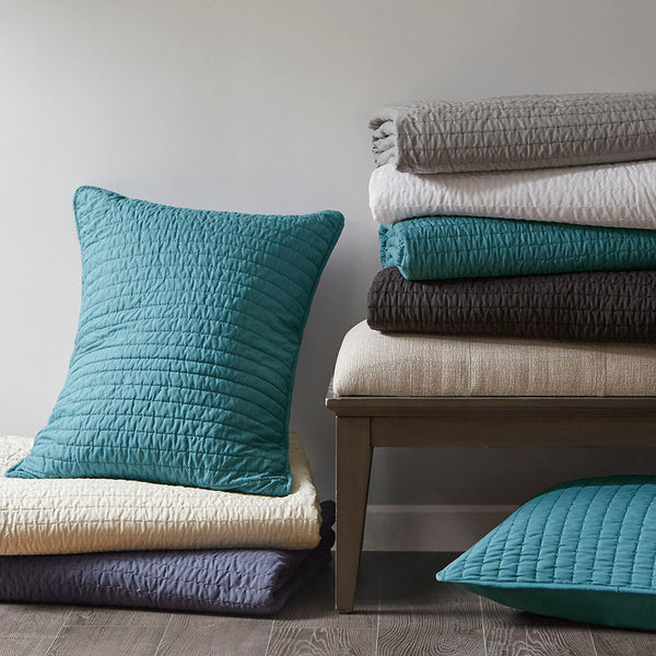 JLA Home Madison Park - 2 Reversible Quilt Set with Pick-Stitch Channel Quilting, Soft Brushed Microfiber & Antimicrobial Finish Cream MP13-628