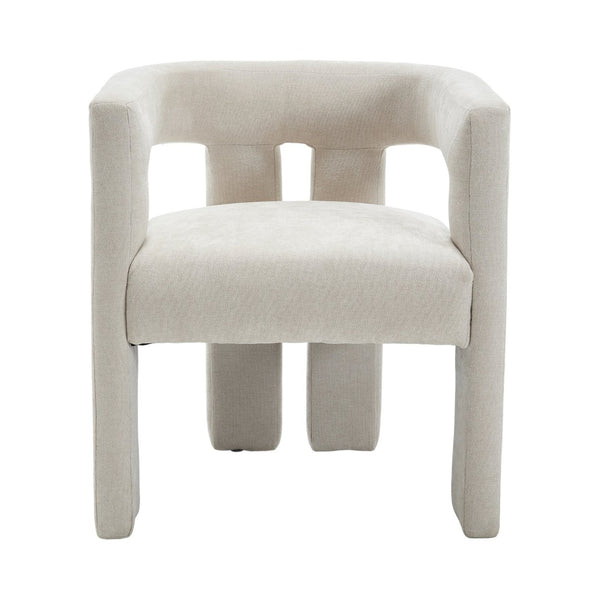 English Elm United We Win Chenille Barrel Accent Armchairs Set of Two for Living Room Dining Beige W1568P389268