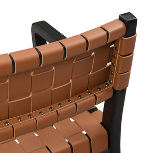 English Elm Christopher Knight Home® - DINING Chair Set of 2 PU Leather Dining Chairs with Rubberwood Frame, Modern Industrial Elegance Brown 74689.00BRN