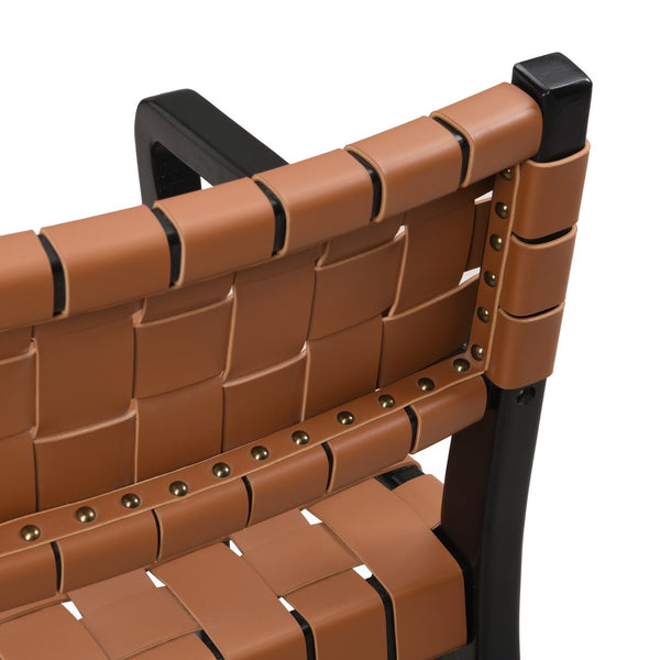 English Elm Christopher Knight Home® - DINING Chair Set of 2 PU Leather Dining Chairs with Rubberwood Frame, Modern Industrial Elegance Brown 74689.00BRN