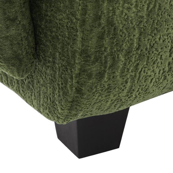 English Elm Oversized Chenille Chaise Lounge Deep Seat Sculptural Armrests Modern Living Room Retreat N763P326131F