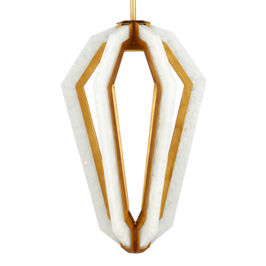 Riviere Pendant Light - Stunning Modern Teardrop Design in Gold Leaf with Adjustable Height & LED Glow