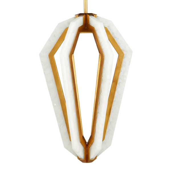 Riviere Pendant Light - Stunning Modern Teardrop Design in Gold Leaf with Adjustable Height & LED Glow