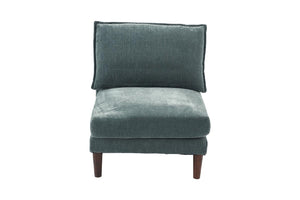 English Elm Gorgeous 6pc Modular Sectional Set — Versatile 4 Armless Chairs & 2 Ottomans, Plush Morgan Fabric Mineral B011S01580