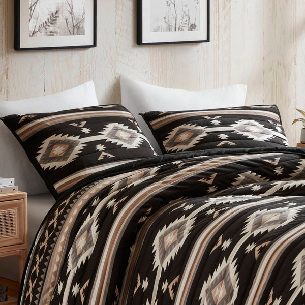 English Elm 3-piece Full Queen Quilt Set Knit Face Microfiber Reverse Farmhouse Bedroom Bedding B035P482965