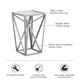 Madison Park Zee Transitional Angular Mirror Accent Table MP120-0220 Silver