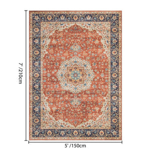 English Elm Premier Crimson Traditional Patterned Area Rug Low Pile Living Room Entryway Accent B186P479380