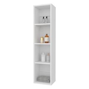 English Elm Cale Open Four Shelf Wall Cabinet Slim White Melamine Bathroom Storage Unit B097P474255